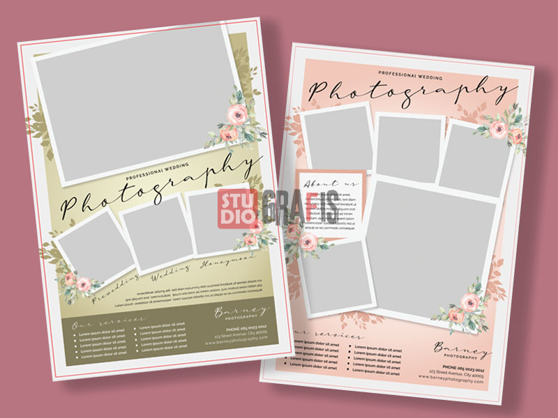 2 Template Kolase Brosur Flyer Wedding